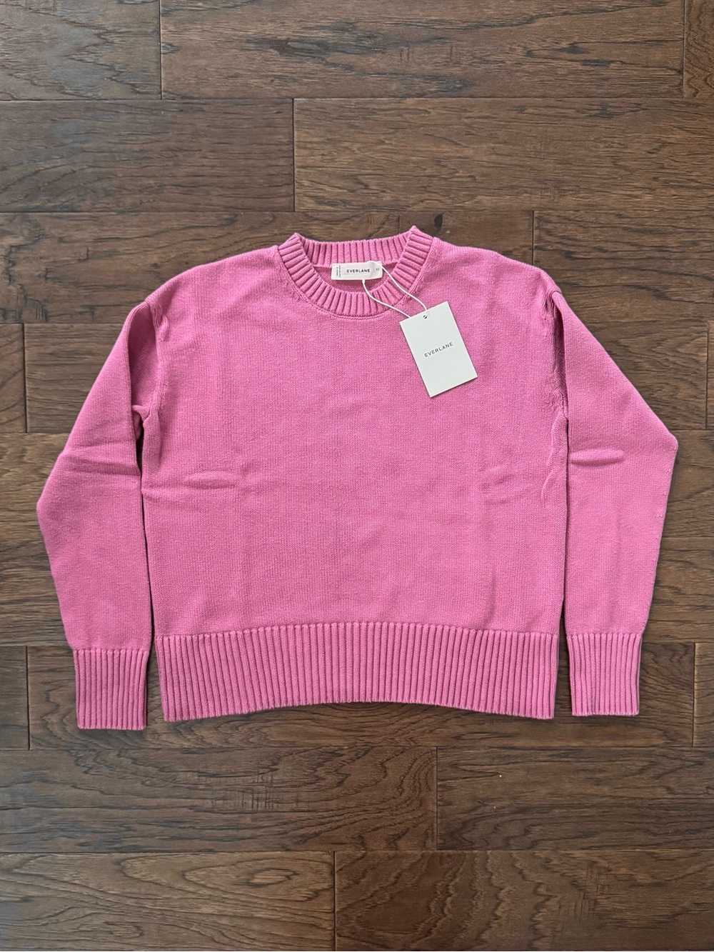 NWT Everlane Boxy Sweater in Everyday Cotton  Heather Rose Size XS